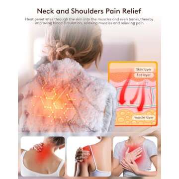 Nalax Heating Pad for Neck and Shoulders, Weighted Heating Pad, Tie Dye Colors and Soft Plush Fabric, 6 Heat Settings with Memory Function, 2 Hours Auto Shut Of, Pain Relief, Present Choice (24"x 20")