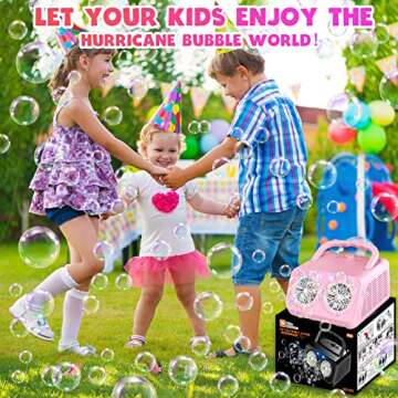 Upgraded Bubble Machine, for Kids Age 3+ Gifts | 18000+ Big Bubbles Per Minute, with 2 Speed, Plug-in or Battery Powered, for Indoor Outdoor Birthday, Wedding, Parties (Pink-2)