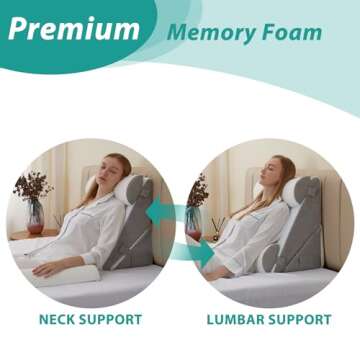 Bedluxe Adjustable 4pcs Wedge Pillow Set for Comfort