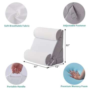 Bedluxe Adjustable 4pcs Wedge Pillow Set for Comfort