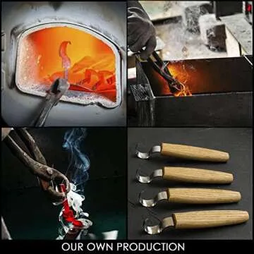 BeaverCraft Wood Carving Hook Knife SK1 for Carving Spoons Kuksa Bowls and Cups Spoon Carving Tools Basic Crooked Knife for Professional Spoon Carvers and Beginners Right-Handed Hook Knife