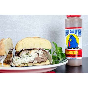 Secret Aardvark Habanero Hot Sauce - Habanero Peppers & Roasted Tomatoes, Medium Spiced Hot Sauce, BBQ Sauce, Non-GMO, Low Sugar, Low Carb, Hot Sauce & Marinade - 8 fl oz 1 Pack