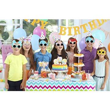 Ocean Line Mermaid Party Supplies Glasses - 6 Pairs Birthday Sunglasses for Girls, Under the Sea Gifts, Funny Summer Kids Party Favors, Beach Themed Decoration