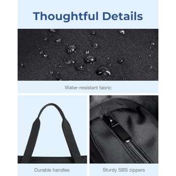 BAGSMART Tote Bag for Women, Foldable Tote Bag With Zipper Large Shoulder Bag Top Handle Handbag for Travel, Work (Coffee)