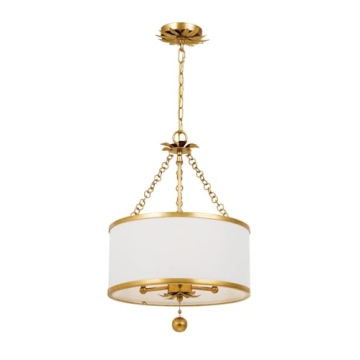 Crystorama Broche 3 Light Antique Gold Mini Chandelier