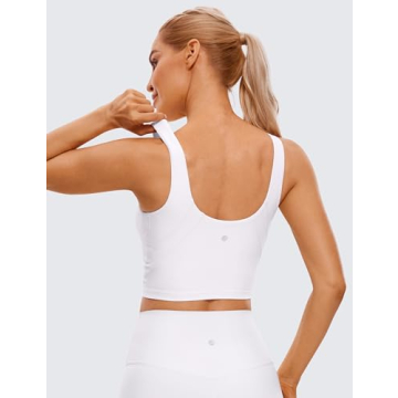 CRZ YOGA Butterluxe High Neck Longline Sports Bra – U Back Padded Crop Top