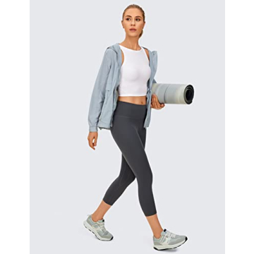 CRZ YOGA Butterluxe High Neck Longline Sports Bra – U Back Padded Crop Top