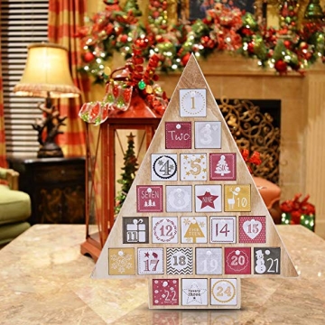 Juegoal Countdown to Christmas: 15" Wooden Advent Calendar