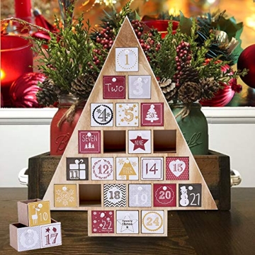 Juegoal Countdown to Christmas: 15" Wooden Advent Calendar