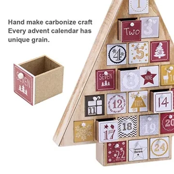 Juegoal Countdown to Christmas: 15" Wooden Advent Calendar