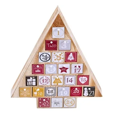 Juegoal Countdown to Christmas: 15" Wooden Advent Calendar