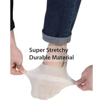 Pro Mountain No Show Socks Size S Beige 4 Pack Women Cotton Cushion Footies Liner Sneakers Workout Loafer Footies Flats US Shoe 6-8