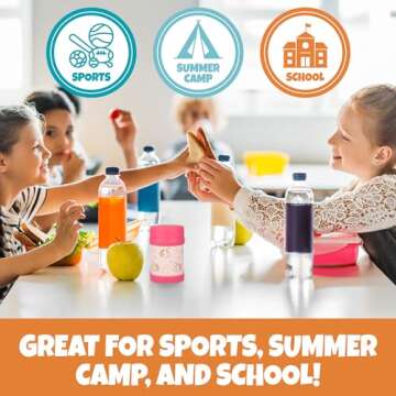 Bentology Stainless Steel Insulated Lunch 13 oz Thermos for Kids – Large Leak-Proof Storage Jar Container for Hot & Cold Food, Soups, Liquids - BPA Free - Fits Most Lunch Boxes and Bags - Unicorn