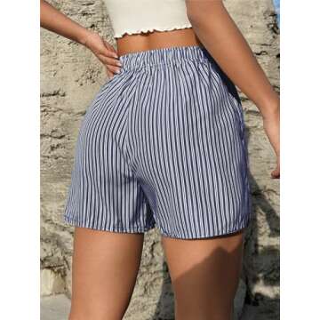 Stylish SOLY HUX Women's Y2K Striped Boxer Shorts for Casual Summer Fun
