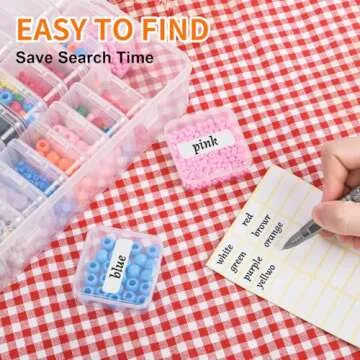 Bead Organizer Box, 30pcs Small Clear Plastic Storage Containers, Craft Storage Box Features Hinged Lid and Labels, Mini Boxes for Bracelets, Jewelry, Diamonds, Clay Beads, Screws, Seeds, Small Parts