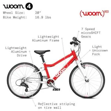 woom 4 Children's Bicycle with 7-Speed Shifter and Handbrake