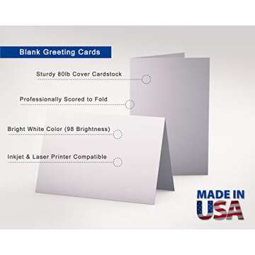 Heavyweight Small Blank Note Cards with Envelopes Set for Creative Card Making - 40 Cards & Envelope...