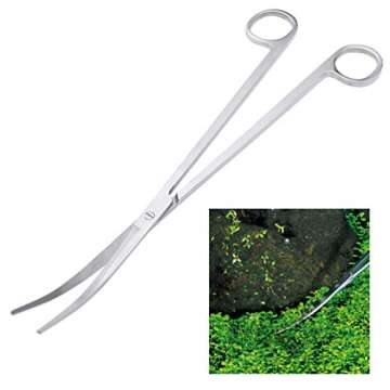 UEETEK 25 Fish Tank Plant Curved Tip Aquatic Plant Tongs Aquatic Plant