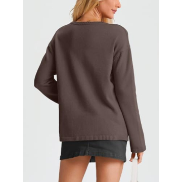 LILLUSORY Womens Cardigans Sweaters Tie Front Cropped Tops Lightweight Long Sleeve Jackets Fall Clothes Fashion Outfits 2025 Nutmeg M