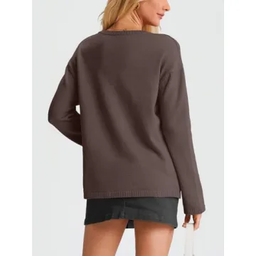 LILLUSORY Womens Cardigans Sweaters Tie Front Cropped Tops Lightweight Long Sleeve Jackets Fall Clothes Fashion Outfits 2025 Nutmeg M