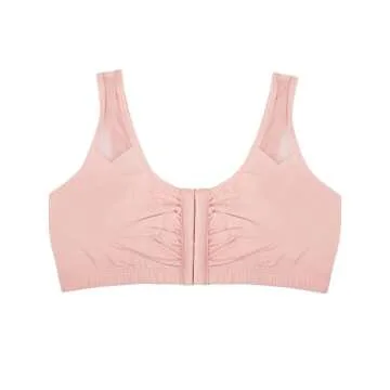 Fruit of the Loom Women's Comfort Front Close Sport Bra with Mesh Straps, Blushing Rose, 38