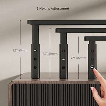 Ergonomic Height Adjustable Monitor Stand for Comfort