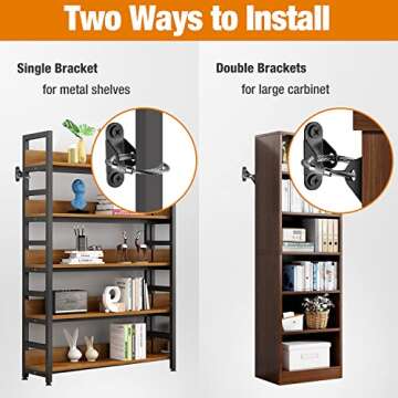 Ougourim Furniture Anchors (10 Packs) Anti Tip Furniture Anchors for Baby Proofing, Furniture Wall Anchor Earthquake Straps for Furniture Dresser Wall Safety Anchor Furniture Fasteners to Wall, Black