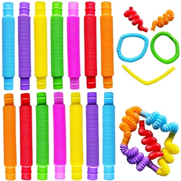 Pop Tubes, 14Pack Pop Tube Fidget Toys for Kids and Sensory Toys for Children and Adult, Fidget Tube...