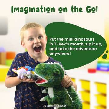 DreamsBe Dinosaur T-Rex Stuffed Animal 6 Toys in 1