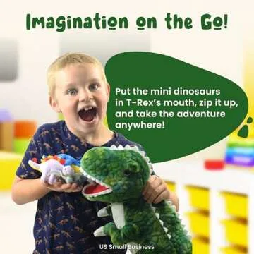 DreamsBe Dinosaur T-Rex Stuffed Animal 6 Toys in 1