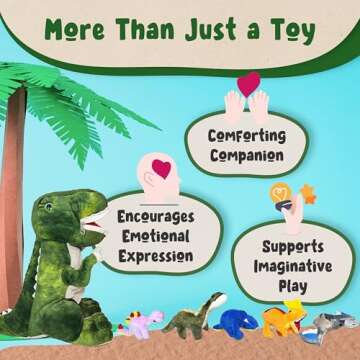 DreamsBe Dinosaur T-Rex Stuffed Animal 6 Toys in 1