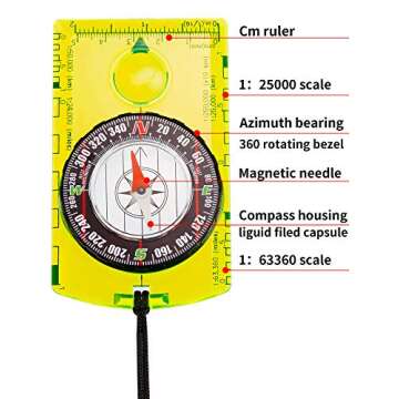 6-Piece Lightweight Compass for Hiking and Camping