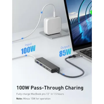 Maxonar 5-in-1 USB C Hub 100W PD 5Gbps Ports MacBook iPhone 15