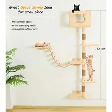 Stylish Wall Mounted Cat Tree House for Happy Cats
