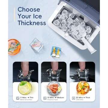 ecozy Ice Maker 45 lbs Daily, Self-Cleaning, Fast Ice Production