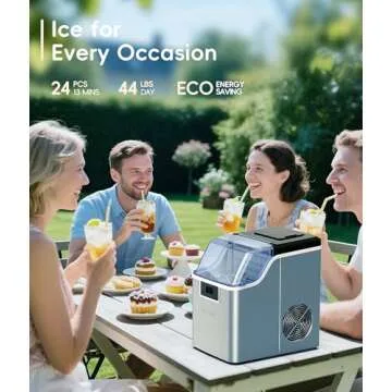 ecozy Ice Maker 45 lbs Daily, Self-Cleaning, Fast Ice Production