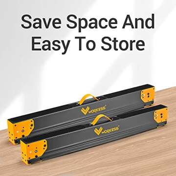 WORKESS Folding Sawhorses - Heavy Duty, Lightweight, Portable
