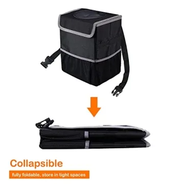 Olitec Car Trash Can - Waterproof 2.5 Gallon Organizer for Vehicles