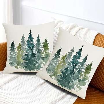 AWJTNCQ Christmas Dark Green Tree Pillow Covers - Set of 2