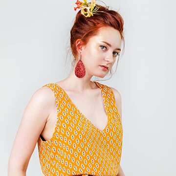 25 Pairs Faux Leather Earrings Teardrop Dangle Lightweight Leaf Earrings for Valentine's Day Christmas(Beautiful Style)