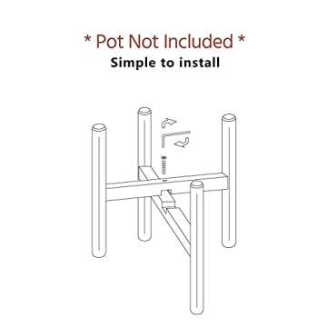 Mkono Plant Stand Mid Century Wood Flower Pot Holder (Plant Pot NOT Included) Modern Potted Stand Indoor Display Rack Rustic Decor, Up to 12 Inch Planter, Dark Brown