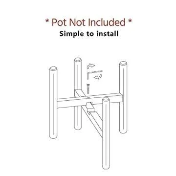 Mkono Plant Stand Mid Century Wood Flower Pot Holder (Plant Pot NOT Included) Modern Potted Stand Indoor Display Rack Rustic Decor, Up to 12 Inch Planter, Dark Brown