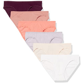Amazon Essentials Women's Cotton Bikini Briefs - Pack of 6, Stylish & Comfortable