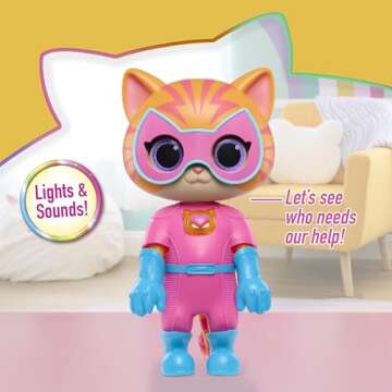 Just Play Disney Junior SuperKitties Cat-Tastic Transforming Ginny Lights and Sounds Figure, Kids To...