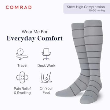 Comrad Compression Nylon Knee High Socks - 15-20mmHg Support