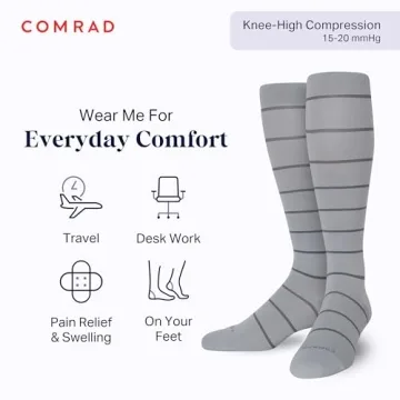 Comrad Compression Nylon Knee High Socks - 15-20mmHg Support