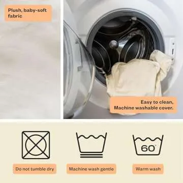 My Brest Friend Deluxe Organic Nursing Pillow 100% Organic Cotton Slipcover Ergonomic Breastfeeding Pillows Supports Both Mom and Baby Breastfeeding Essentials Handy Side Pocket Cream