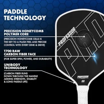 Professor PhD Carbon Fiber Pickleball Paddle for All Levels