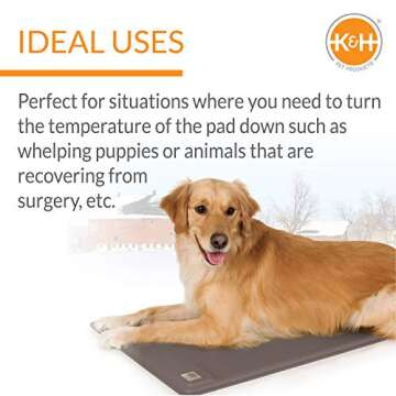 K&H Deluxe Heated Pet Pad with Adjustable Temperature 16.5" x 22.5"