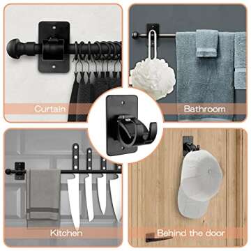 CIEMGNZOC Self Adhesive Curtain Rod Bracket Holders